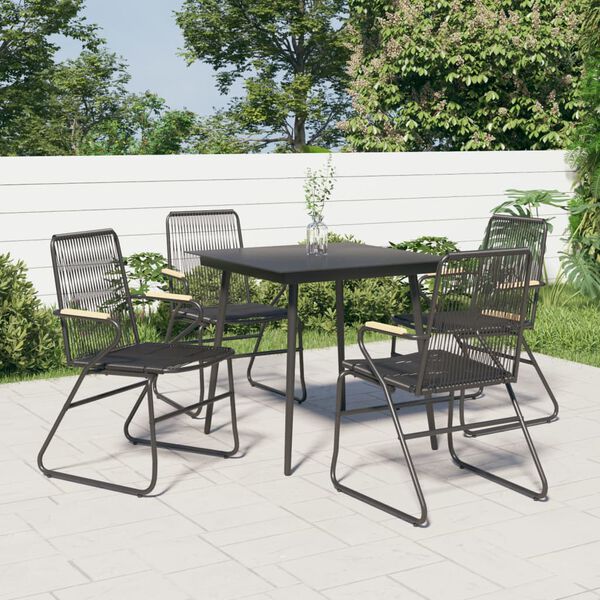 vidaXL Garden Chair Set of 4 Black