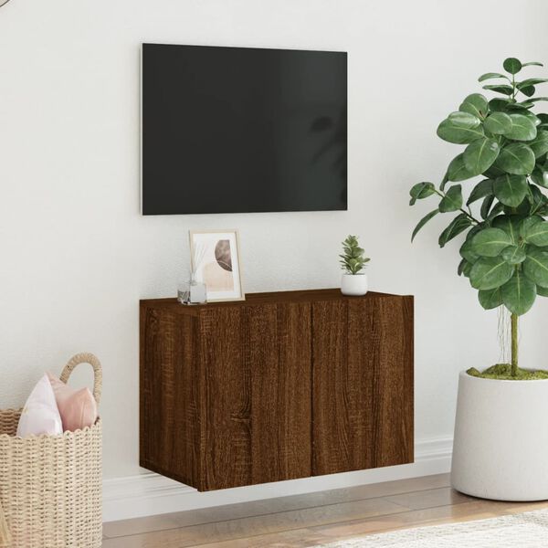 vidaXL TV Cabinet Brown oak Engineered wood Small to Medium TV Cabinet