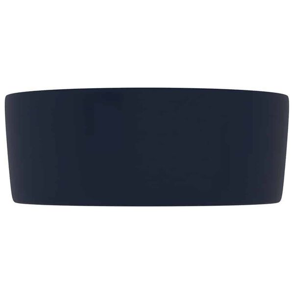 vidaXL Luxury Wash Basin Round Matt Dark Blue 15.7x5.9" Ceramic