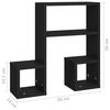 vidaXL Wall Shelf Set of 2 Black Engineered wood Medium