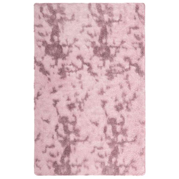 vidaXL Shaggy Rug Dusty Pink 100% Polyester 51.2 x 78.7 in Non-slip