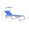 vidaXL Sun Lounger Blue Aluminum Standard Foldable Folding Sun Lounger