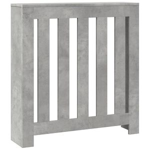 vidaXL Radiator Cover Concrete Grey 30.7x7.9x32.3" Engineered Wood