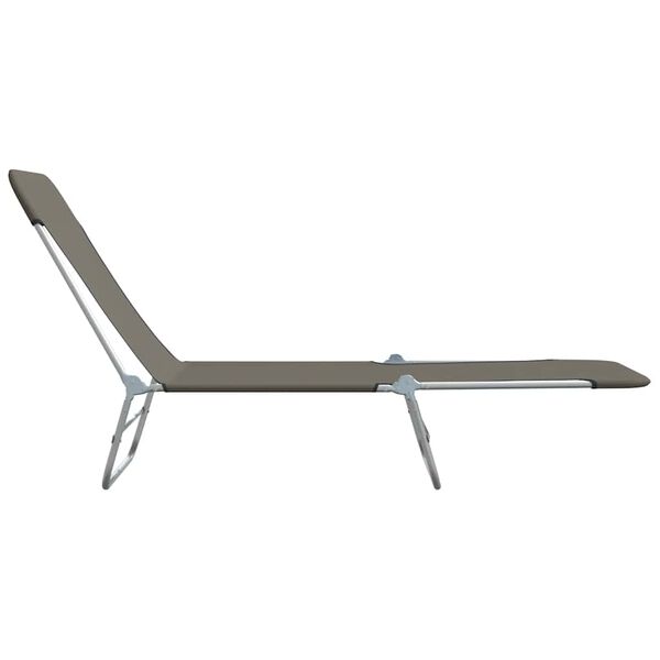 vidaXL Sunlounger Set of 2 Grey Powder-coated steel