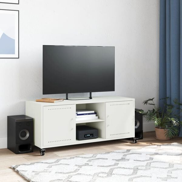 vidaXL TV Cabinet White Cold-rolled steel Standard TV Cabinet