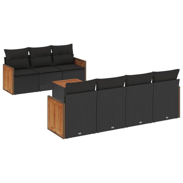 vidaXL Garden Sofa Set Black