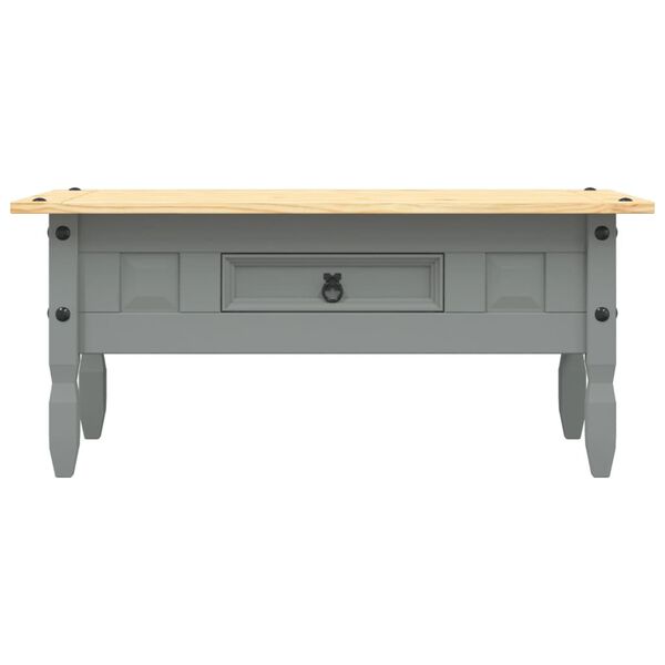 vidaXL Coffee Table Grey body and brown top Solid pinewood