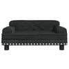 vidaXL Dog Bed Black Velvet 27.6 x 17.7 x 11.8 in Stylish Design