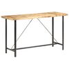 vidaXL Bar Table Brown and Black Rough Mango Wood, Iron Large Durable