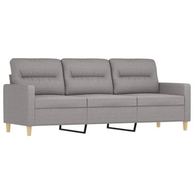 vidaXL 2 Piece Sofa Set with Throw Pillows&Cushions Light Gray Fabric