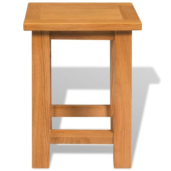vidaXL End Table Oak Solid oak wood Compact Durable End Table