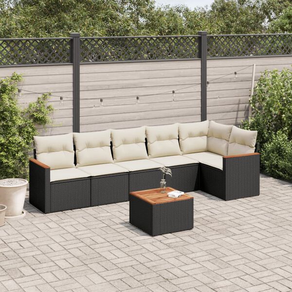 vidaXL Garden Sofa Set Black PE Rattan Large Modular Garden Sofa Set