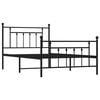 vidaXL Bed Frame Black Powder-Coated Steel Twin Bed Frame Rectangular