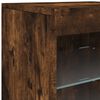 vidaXL Sideboard with LED Lights Smoked Oak 63.8"x14.6"x26.4"