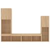 vidaXL TV Wall Unit Sonoma Oak Engineered Wood, Glass Medium