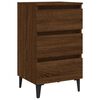 vidaXL Bed Cabinet Set of 2 Brown oak Engineered wood, metal Medium