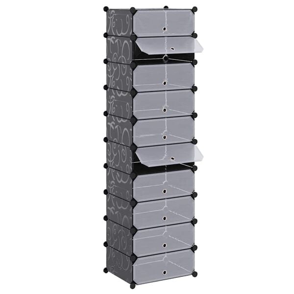 vidaXL Shoe Organizer Black and white Plastic panels, Steel frames Large