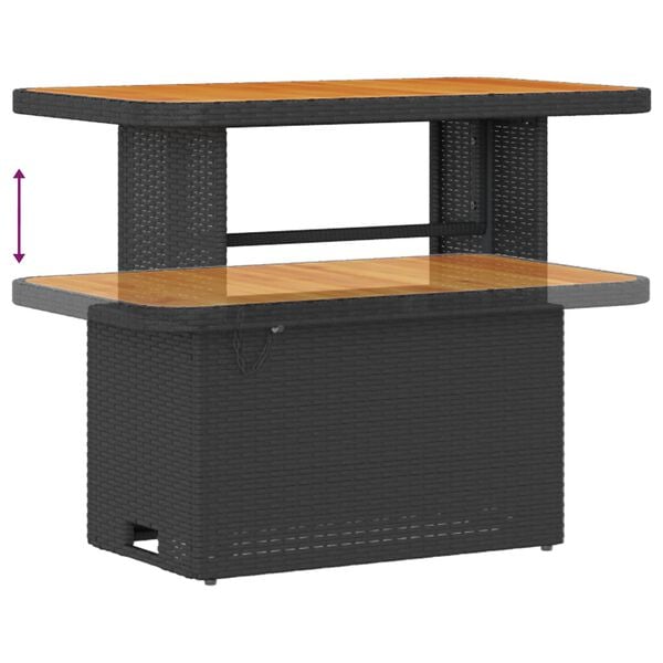 vidaXL Garden Sofa Set Height-Adjustable 10 pcs Black poly rattan