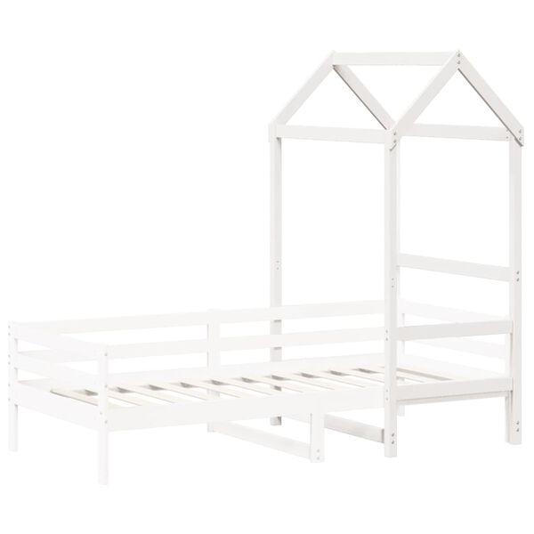 vidaXL Kids'Bed Roof White Solid pine wood Small Durable Bed Roof
