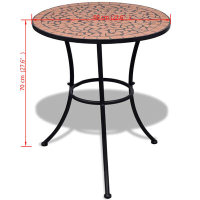 vidaXL Bistro Table Terracotta 23.6" Mosaic
