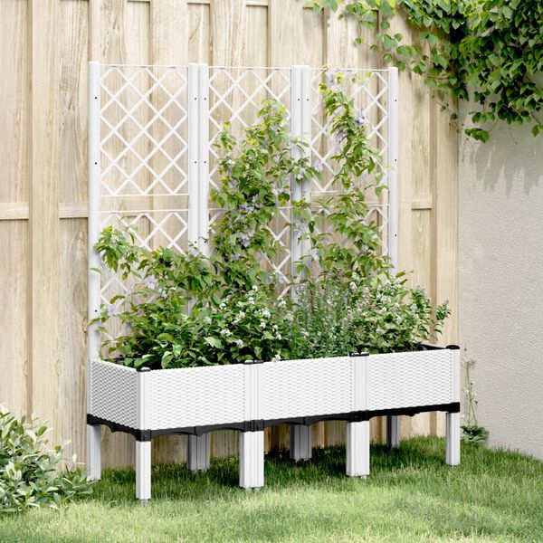 vidaXL Garden Planter White Polypropylene Large Planters