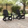 vidaXL Garden Lounge Set 3 pcs Black HDPE