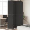 vidaXL Room Divider 4 Panels Black Solid Wood Paulownia