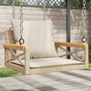 vidaXL Swing Bench with Cushions Beige 24.8x24.4x15.7" Poly Rattan