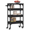 vidaXL Kitchen Trolley Black 20.9"x7.9"x29.9" Engineered Wood