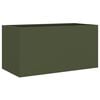 vidaXL Planter Olive Green Cold-rolled Steel Medium Durable Planter