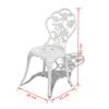 vidaXL Bistro Table And Chair White Cast Aluminum Medium Fancy Design