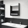 vidaXL Bathroom Cabinet Shining Gray MDF with Melamine Finish, Glass