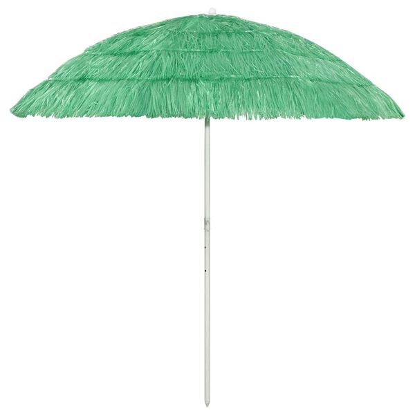 vidaXL Hawaii Beach Parasol Green Polyester Medium Tiltable Parasol