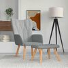 vidaXL Relaxing Chair With Stool Light Grey
