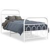 vidaXL Bed Frame White Steel Single Bed Modern Bed Frame Rectangular