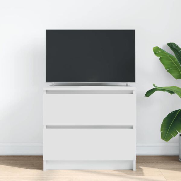 vidaXL TV Cabinet White Engineered Wood Medium TV Cabinet Rectangular