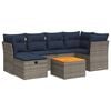 vidaXL 7 Piece Patio Sofa Set with Cushions Gray Poly Rattan