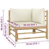 vidaXL Garden Lounge Set Cream white Bamboo, Polyester Standard Modular