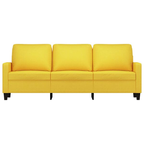 vidaXL 3-seater Sofa Light Yellow Fabric (100% polyester), metal, textilene