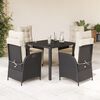 vidaXL Garden Dining Set Black, Cream White
