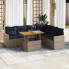 vidaXL 7 Piece Patio Sofa Set with Cushions Gray Poly Rattan