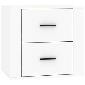 vidaXL Wall-mounted Nightstand White Engineered wood Medium