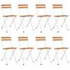vidaXL Folding Bistro Chair Set of 8 Natural Wood and Black