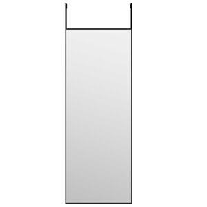 vidaXL Door Mirror Black Aluminum, glass, metal 11.8 x 31.5 in