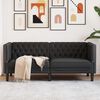 vidaXL Chesterfield Sofa 2-Seater Black Faux Leather