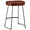 vidaXL Bar Stool Set of 2 Dark Brown Powder-Coated Iron Medium Durable
