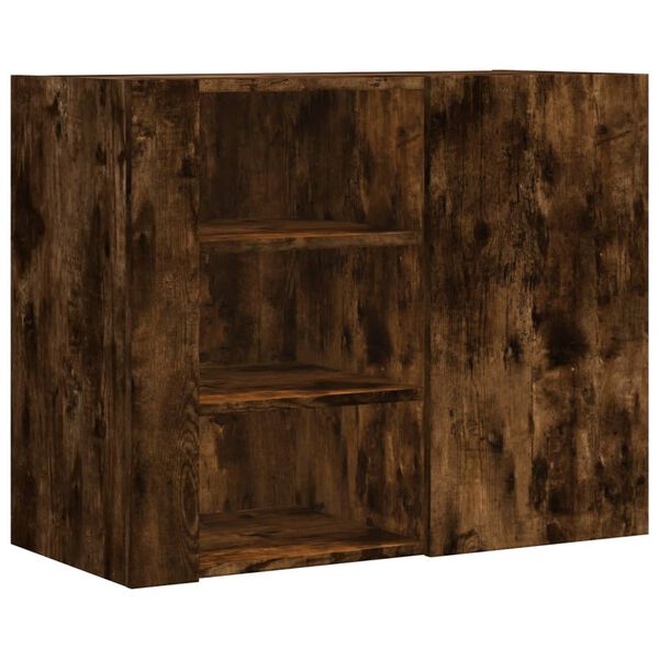 vidaXL Wall Cabinet Smoked Oak Engineered Wood 29.5x13.8x23.6 in