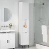 vidaXL Bathroom Cabinet High Gloss White 12.40 x 12.99 x 74.80 in