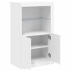 vidaXL Side Cabinet White Engineered wood, glass Medium Side Cabinet