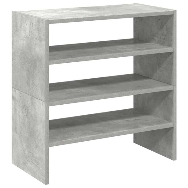 vidaXL Shoe Rack Set of 2 Concrete Grey Engineered Wood Stackable
